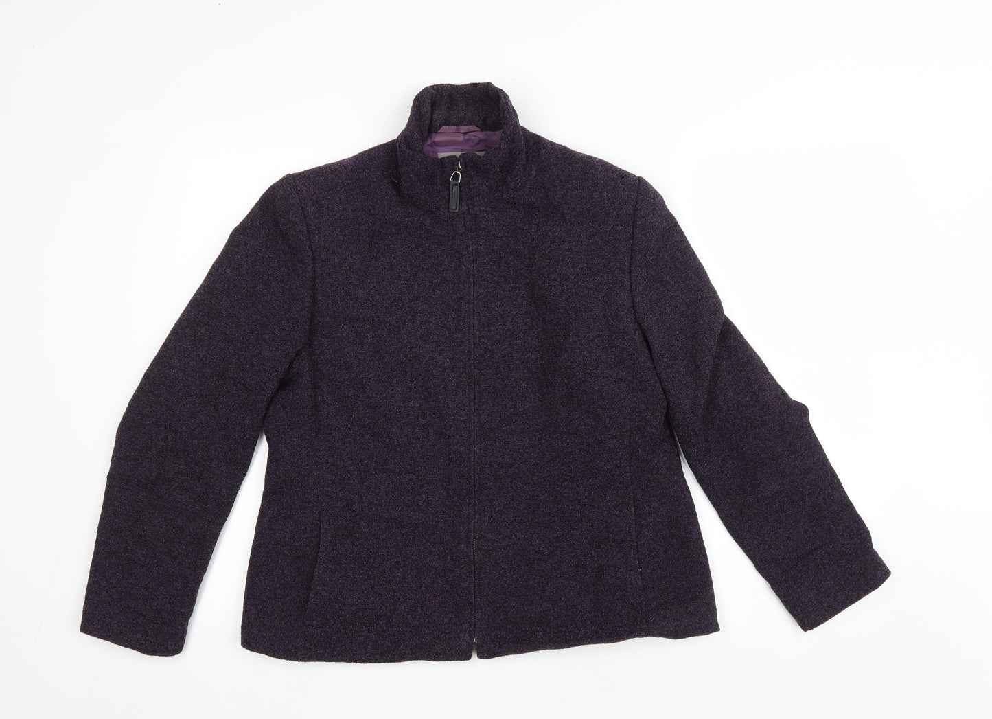 Marks and Spencer Womens Purple Jacket Size 14 Zip