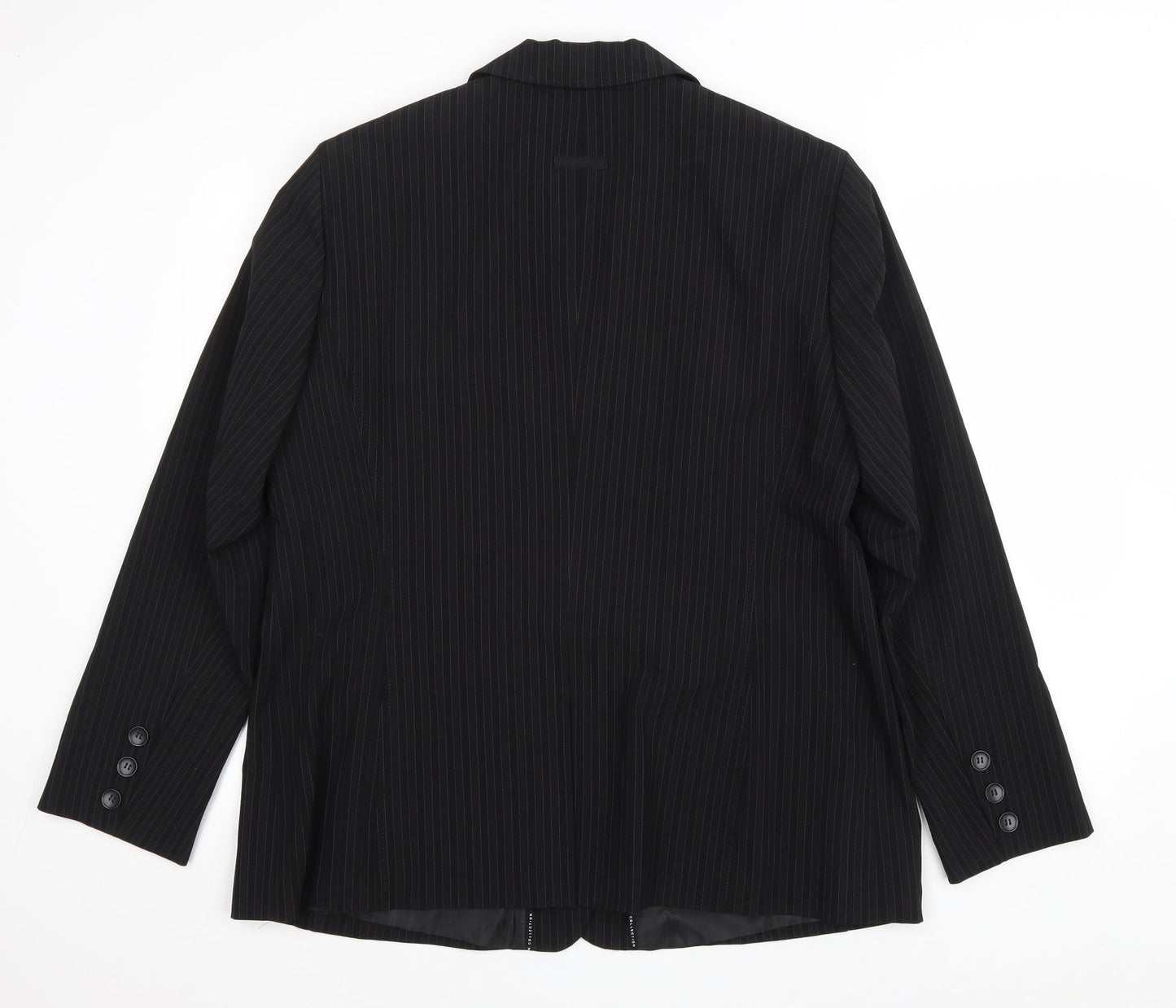 Taifun Womens Black Striped Polyester Jacket Blazer Size 20