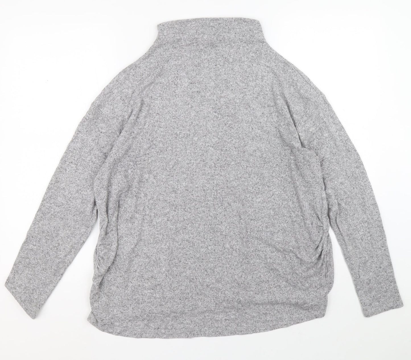 H&M Womens Grey Mock Neck Viscose Pullover Jumper Size XL