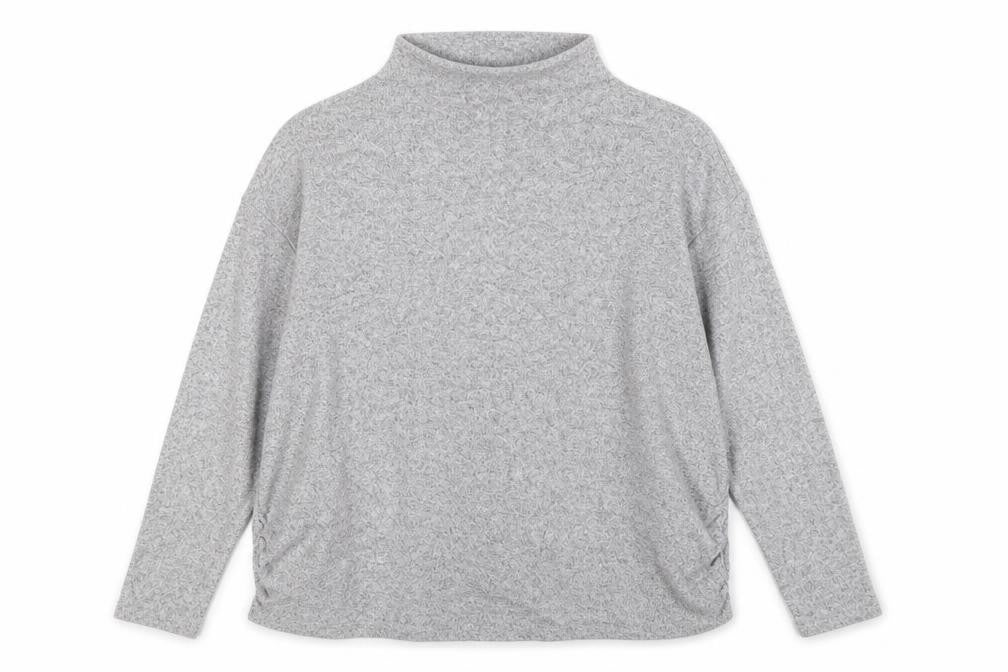 H&M Womens Grey Mock Neck Viscose Pullover Jumper Size XL