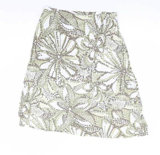 Prewron Womens Green Geometric Polyester A-Line Skirt Size 32 in