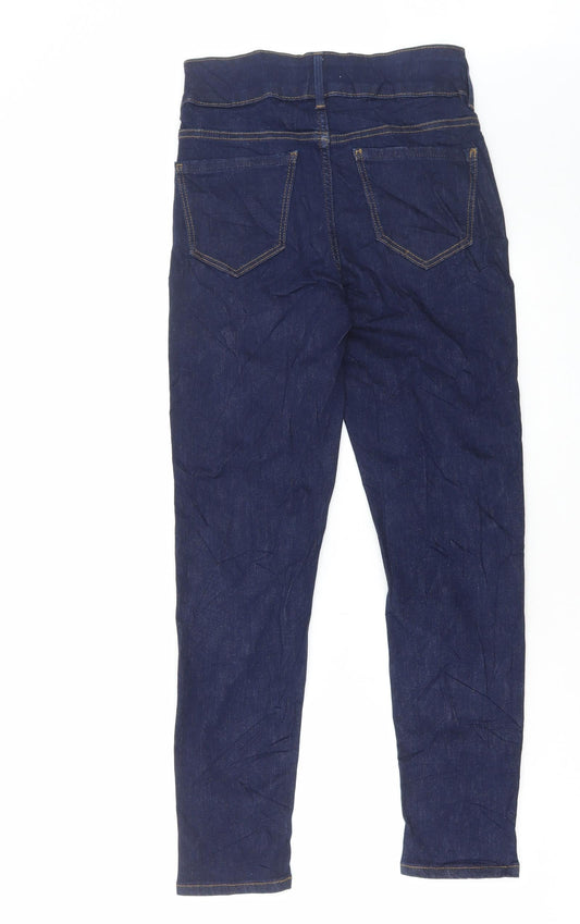 Marks and Spencer Womens Blue Cotton Skinny Jeans Size 8 L27 in Regular Button