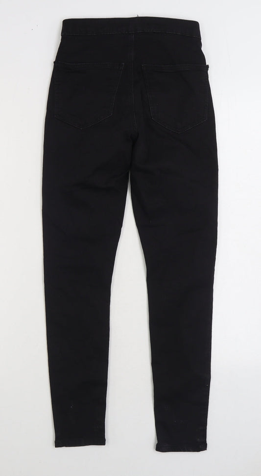 Topshop Mens Black Cotton Skinny Jeans Size 28 in L30 in Regular Zip
