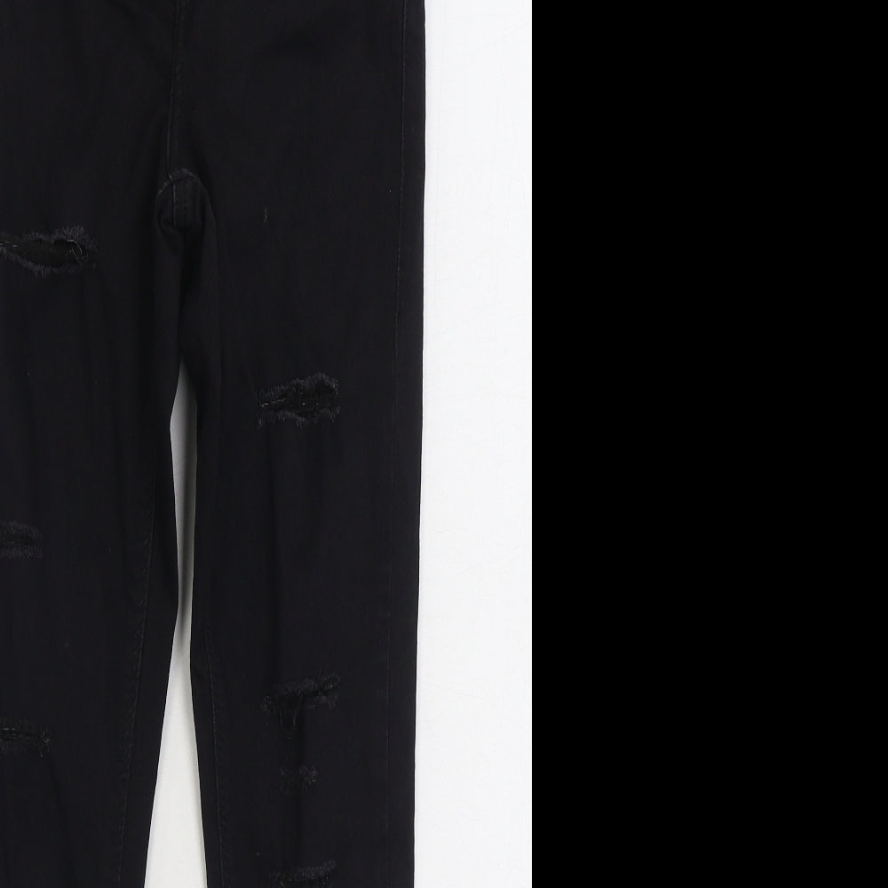 Topshop Mens Black Cotton Skinny Jeans Size 28 in L30 in Regular Zip