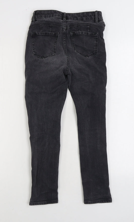 Marks and Spencer Womens Black Cotton Skinny Jeans Size 8 L22 in Regular Zip