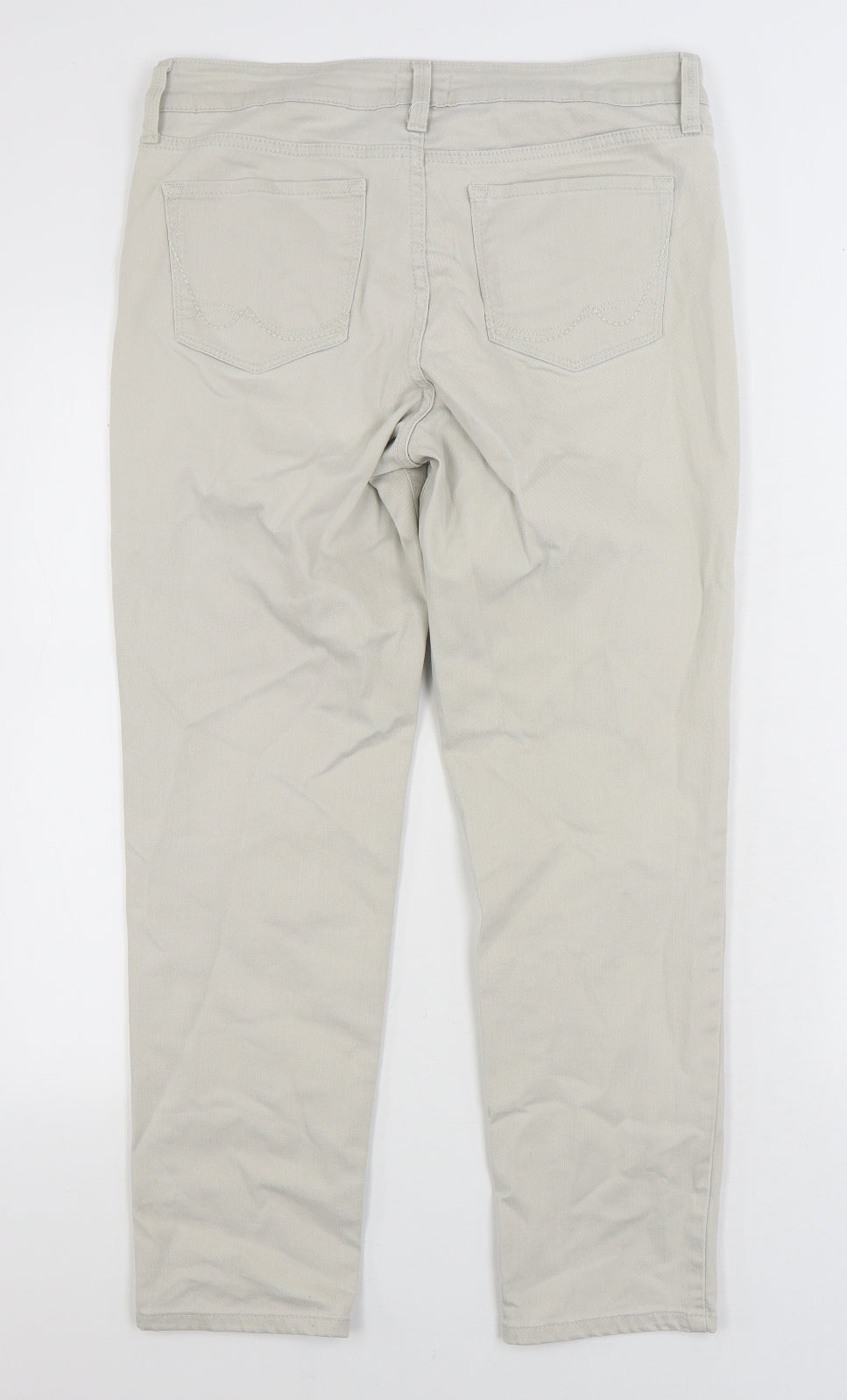 NXD Womens Beige Cotton Straight Jeans Size 10 L27 in Regular Zip