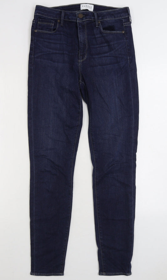 Parker Smith Mens Blue Cotton Straight Jeans Size 29 in L29 in Regular Zip