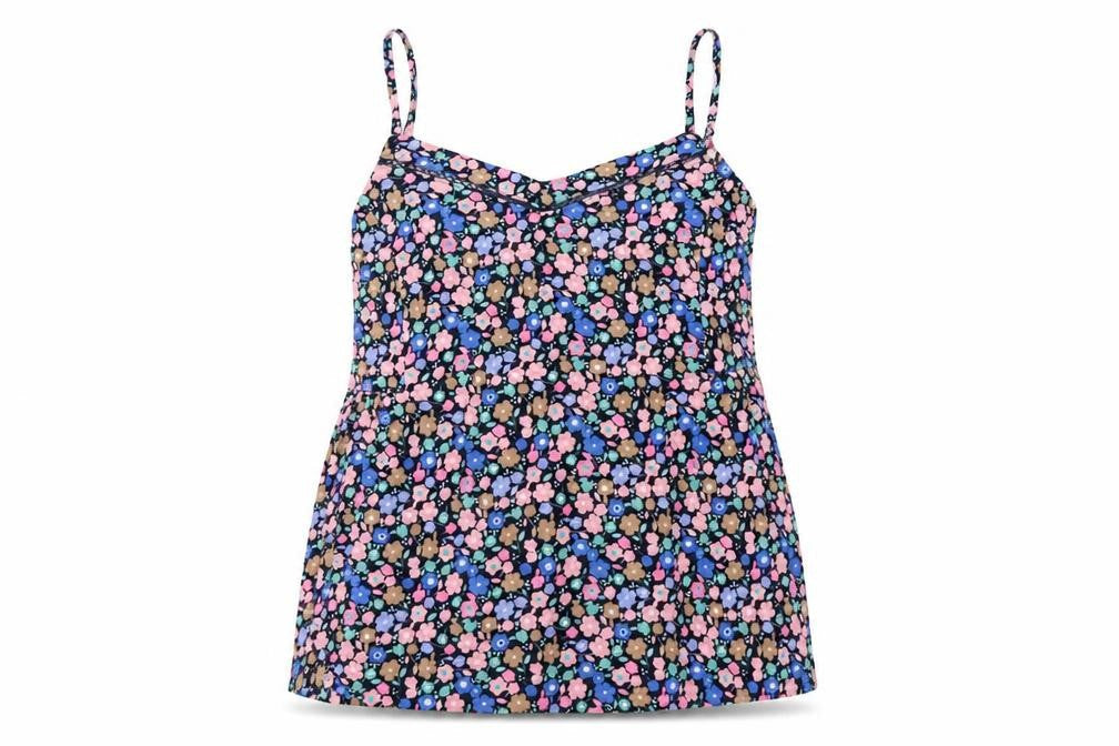 Marks and Spencer Womens Multicoloured Geometric Viscose Basic Tank Size 10 V-Neck