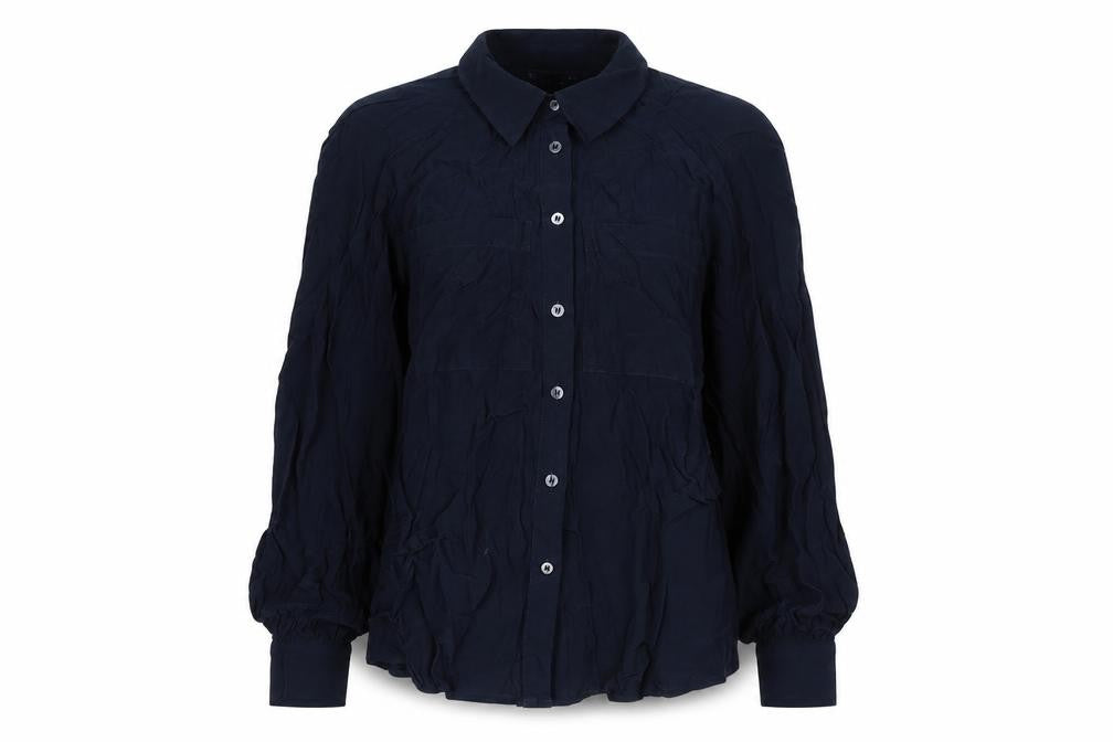 Marks and Spencer Womens Blue Viscose Basic Button-Up Size 6 Collared