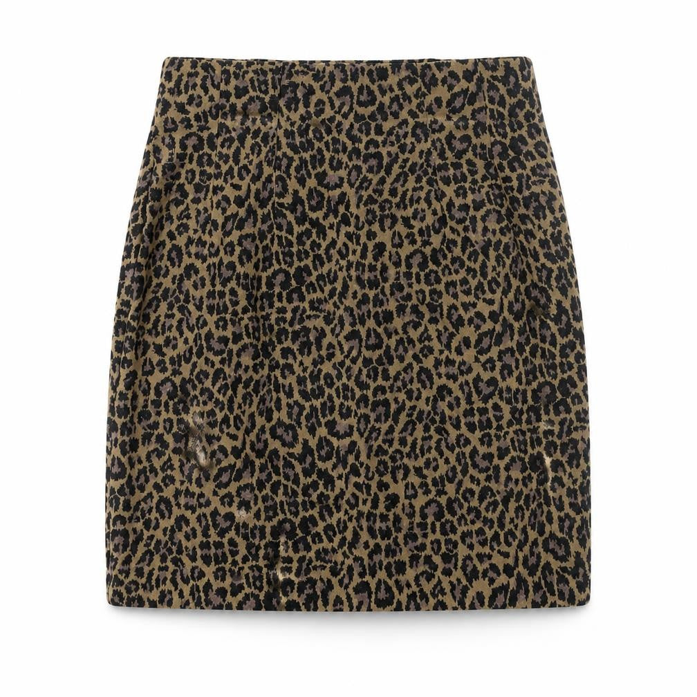 Marks and Spencer Womens Black Animal Print Polyester Mini Skirt Size 66 in