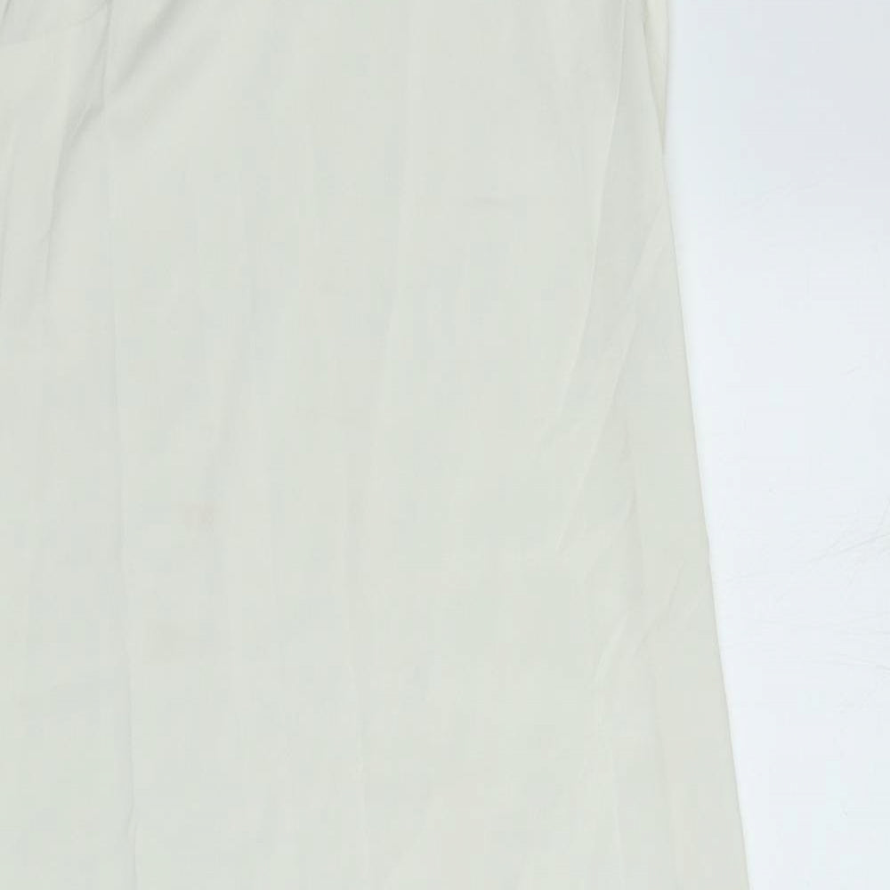 Marks and Spencer Womens Ivory Polyester Maxi Size 8 V-Neck