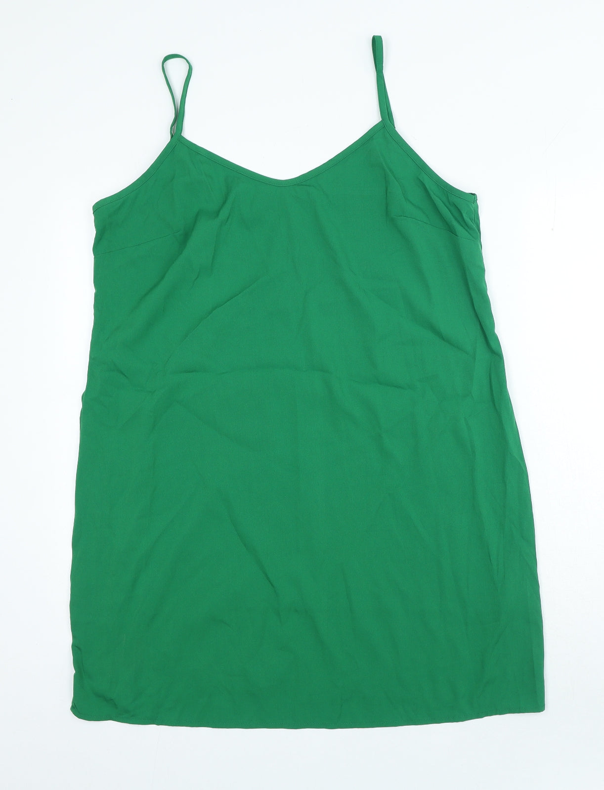 Marks and Spencer Womens Green Polyester Mini Size 14 V-Neck Pullover