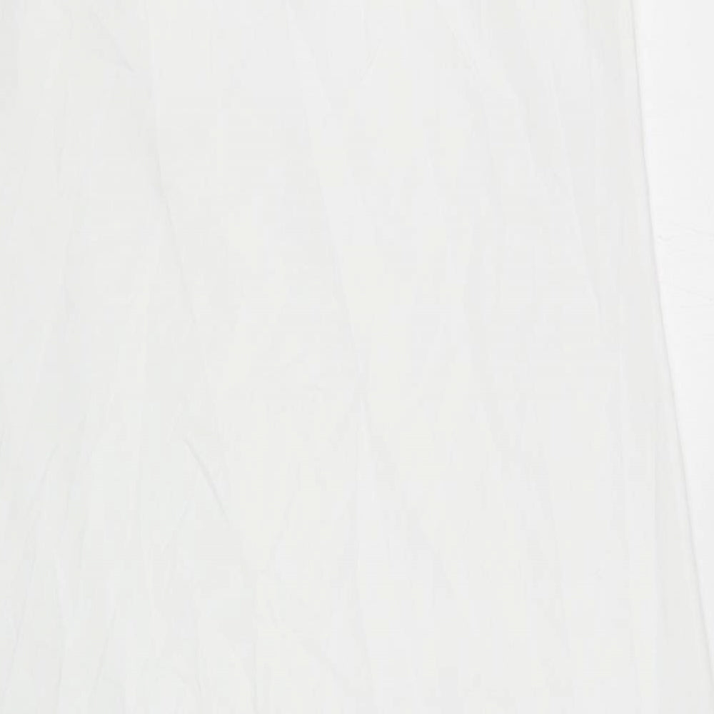 Marks and Spencer Womens White Polyester Slip Dress Size 12 V-Neck Pullover