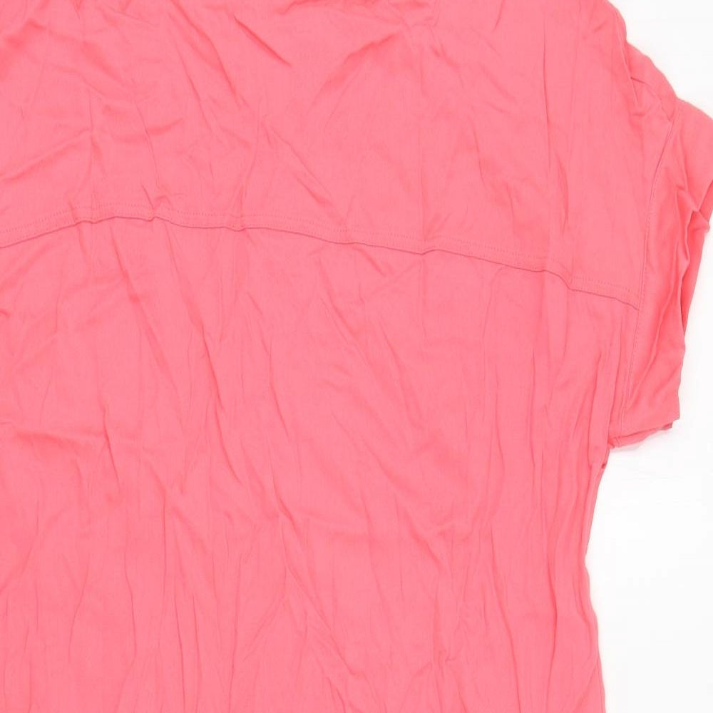 Marks and Spencer Womens Pink Viscose Mini Size 10 Round Neck Pullover
