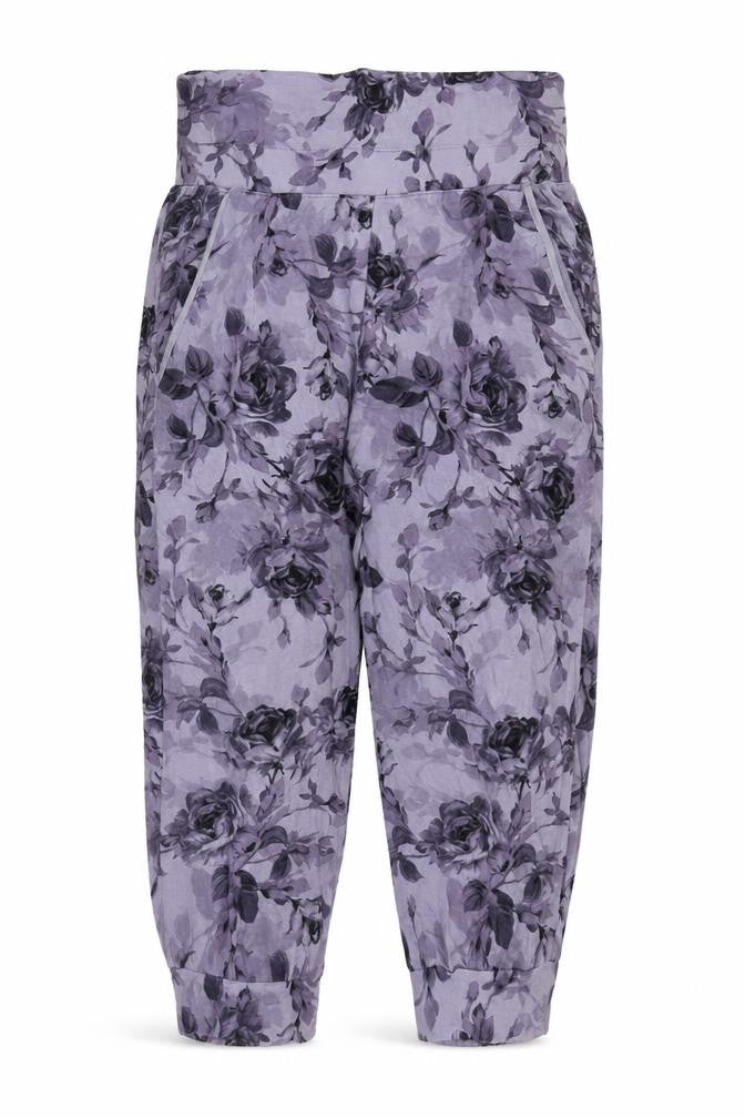 Autograph Womens Purple Floral Viscose Harem Trousers Size 10 L20 in Regular