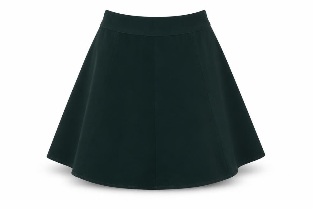 Brandy Melville Womens Green Polyester Skater Skirt Size 24 in Zip
