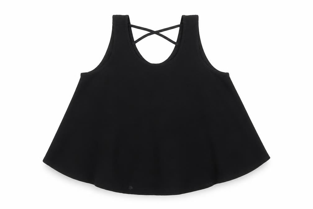 Primark Girls Black Polyester Basic Tank Size 9-10 Years Scoop Neck Pullover
