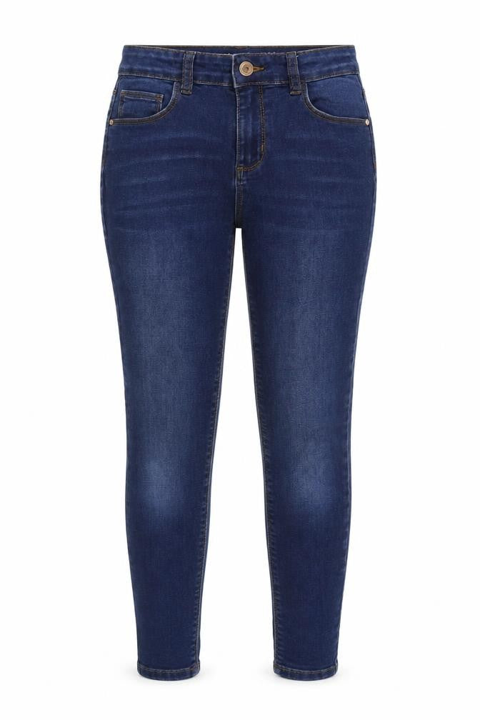 Denim & Co. Girls Blue Cotton Skinny Jeans Size 11-12 Years Regular Zip