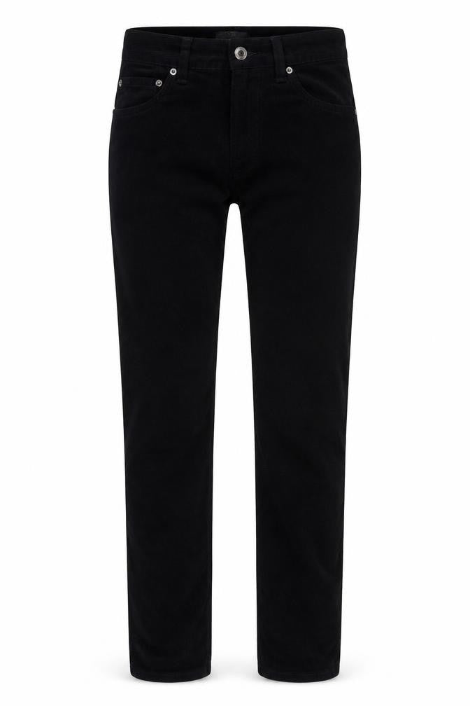 Marks and Spencer Womens Black Cotton Trousers Size 28 in L33 in Slim Zip