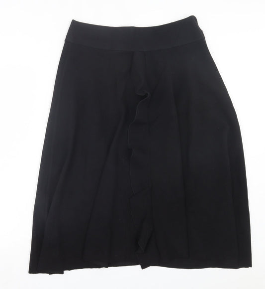 Classic Image Womens Black Polyester A-Line Skirt Size 12 Zip
