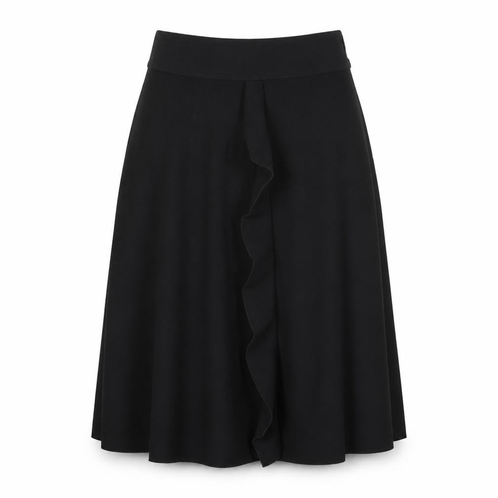 Classic Image Womens Black Polyester A-Line Skirt Size 12 Zip