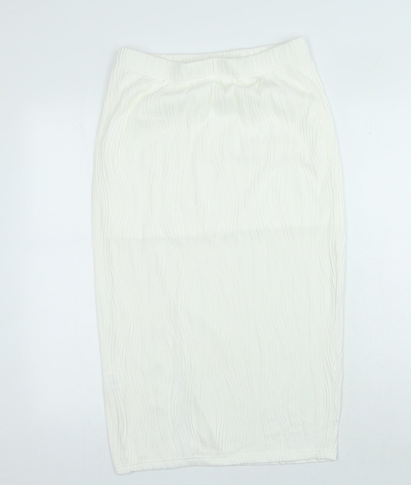 Loness Womens Ivory Polyester Straight & Pencil Skirt Size L
