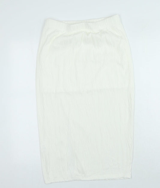 Loness Womens Ivory Polyester Straight & Pencil Skirt Size L