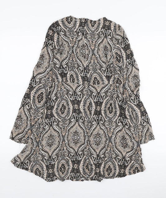 Glamorous Womens Multicoloured Paisley Viscose Mini Size XS Round Neck Zip