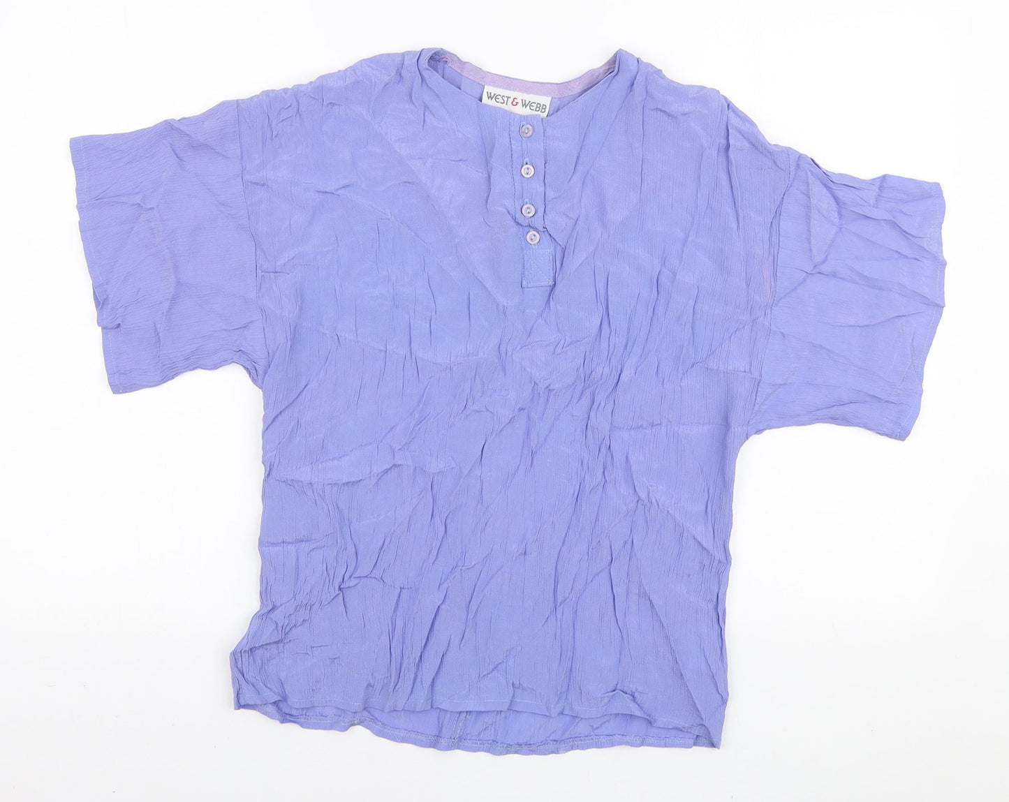 West & Webb Womens Purple Viscose Basic T-Shirt Size S Round Neck