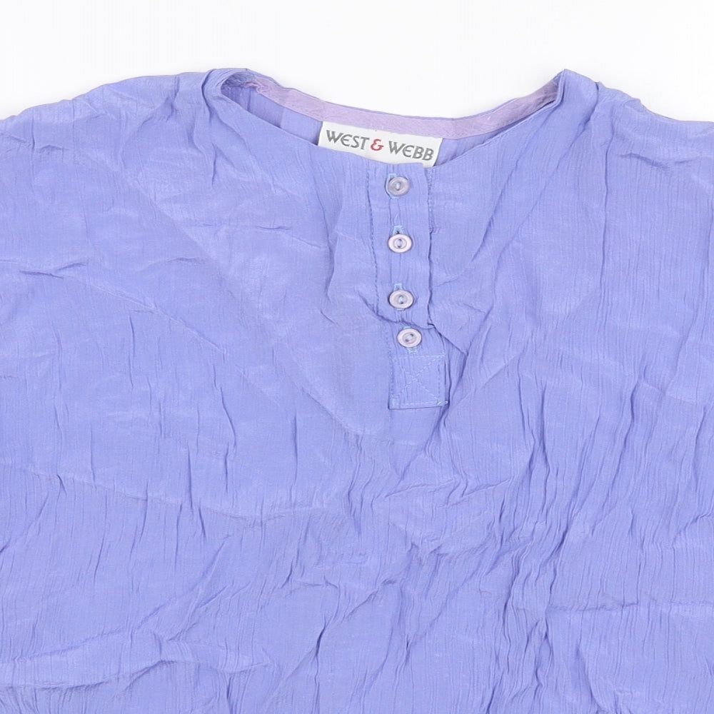 West & Webb Womens Purple Viscose Basic T-Shirt Size S Round Neck