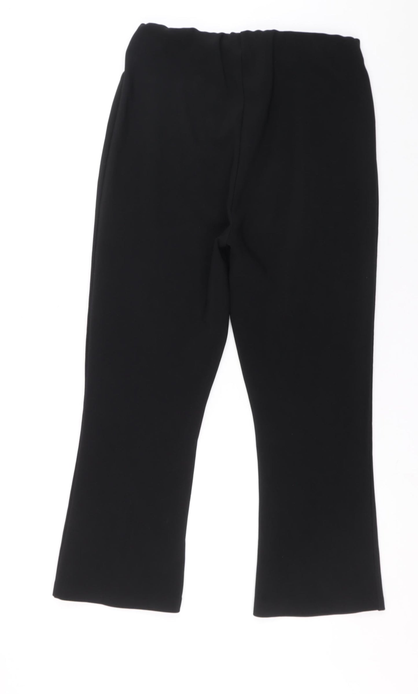 Preworn Womens Black Polyester Trousers Size 14 L24 in Regular
