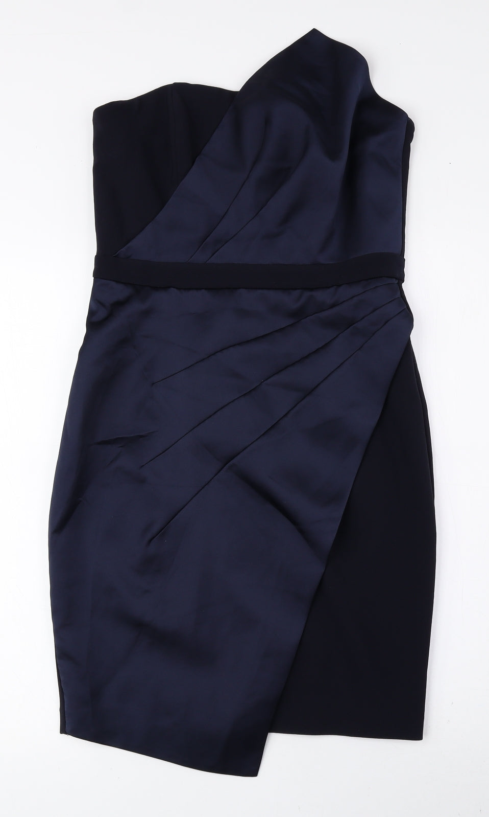 River Island Womens Blue Polyester A-Line Size 12 Off the Shoulder Zip