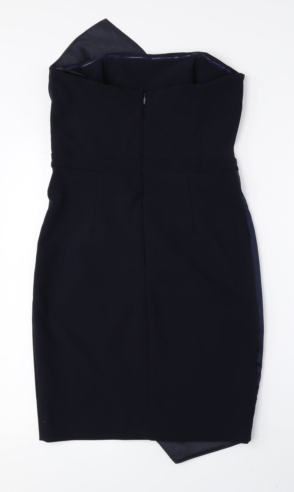 River Island Womens Blue Polyester A-Line Size 12 Off the Shoulder Zip