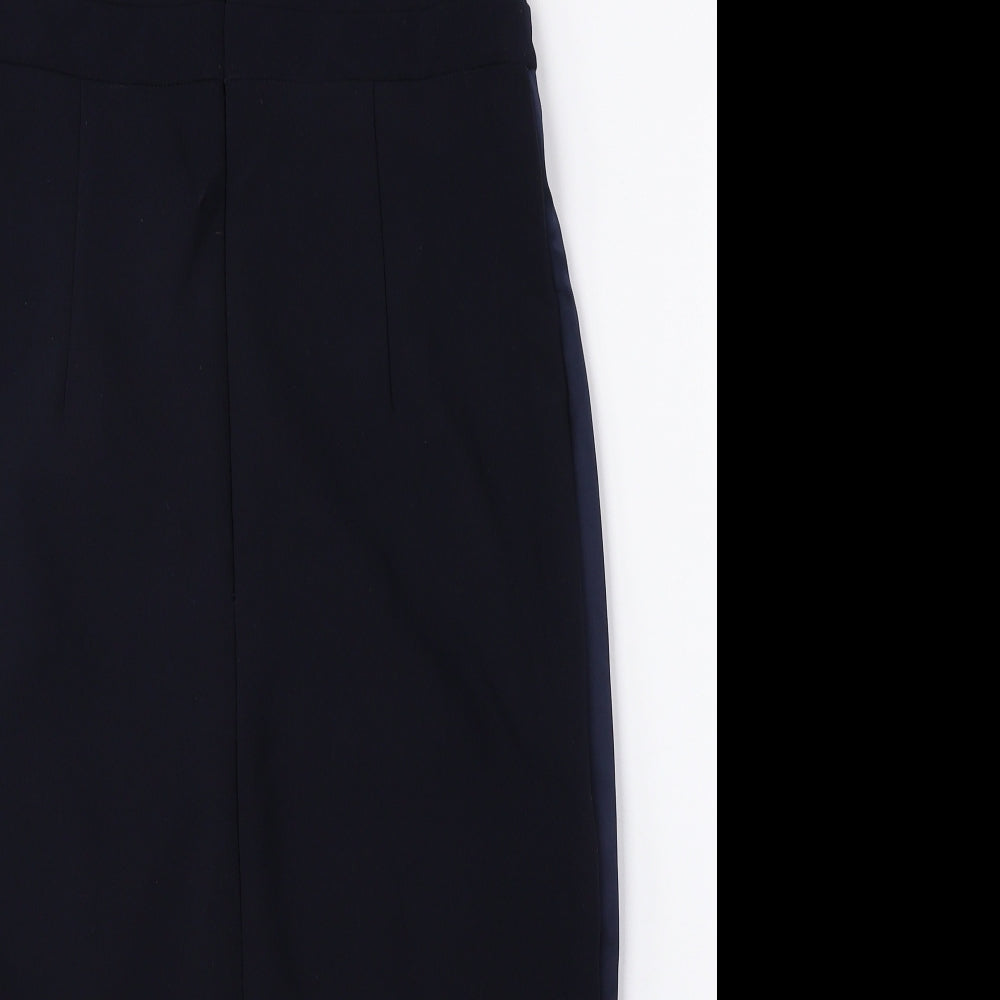 River Island Womens Blue Polyester A-Line Size 12 Off the Shoulder Zip