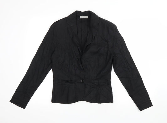 Steilmann Womens Black Jacket Blazer Size 6 Button