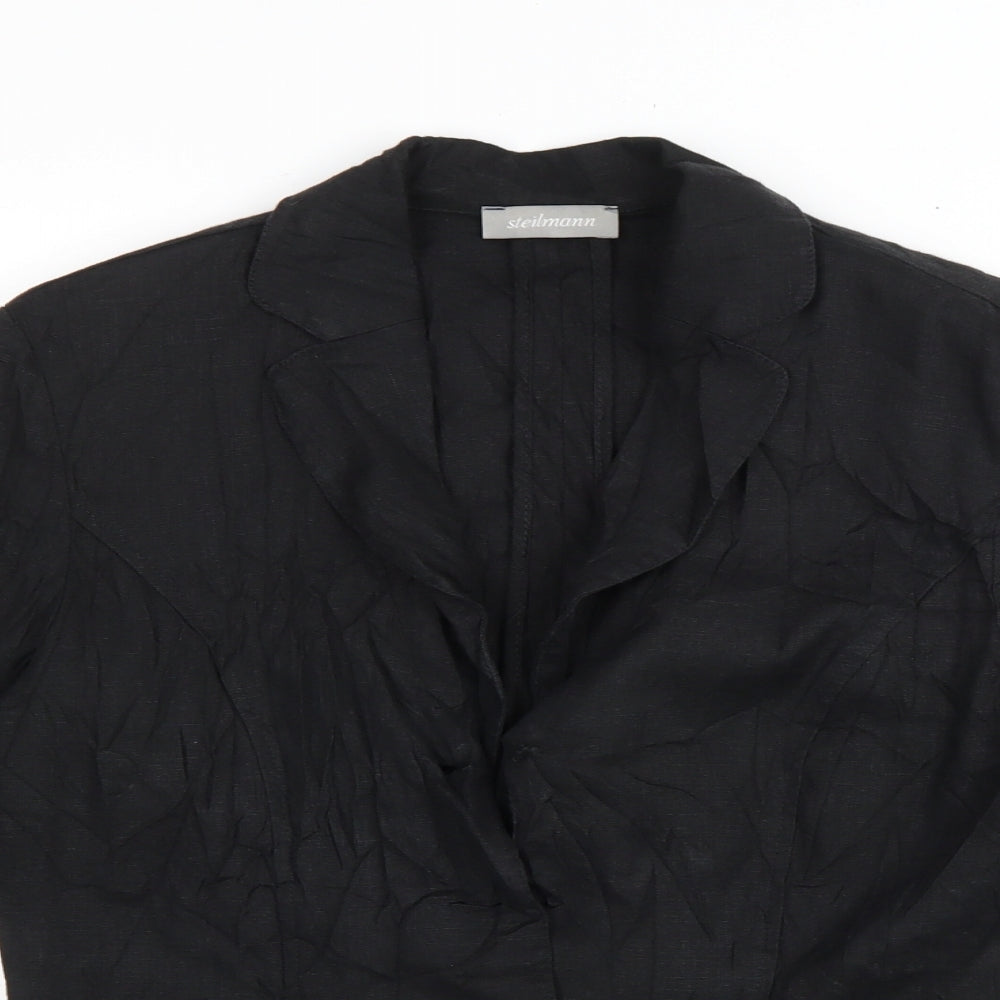 Steilmann Womens Black Jacket Blazer Size 6 Button