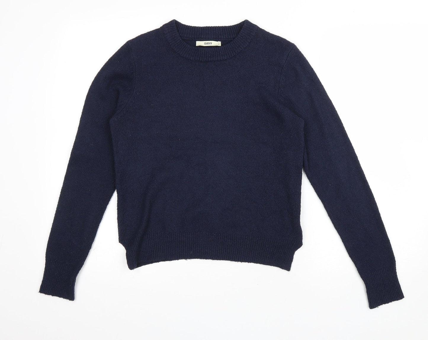 Oasis Mens Blue Round Neck Polyamide Pullover Jumper Size S