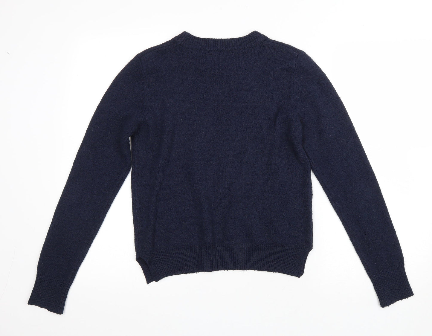 Oasis Mens Blue Round Neck Polyamide Pullover Jumper Size S