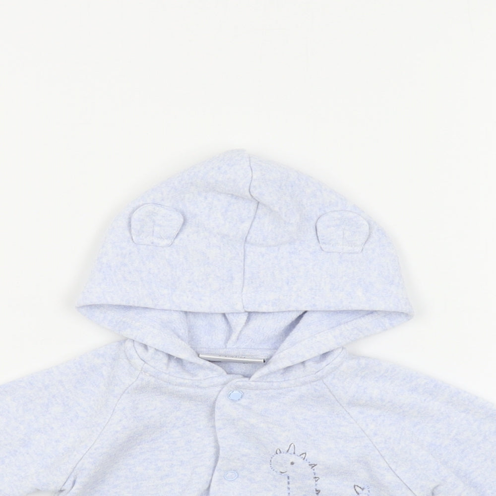 Watch Me Grow Baby Blue Basic Jacket Jacket Size 3-6 Months Snap - Dinosaur