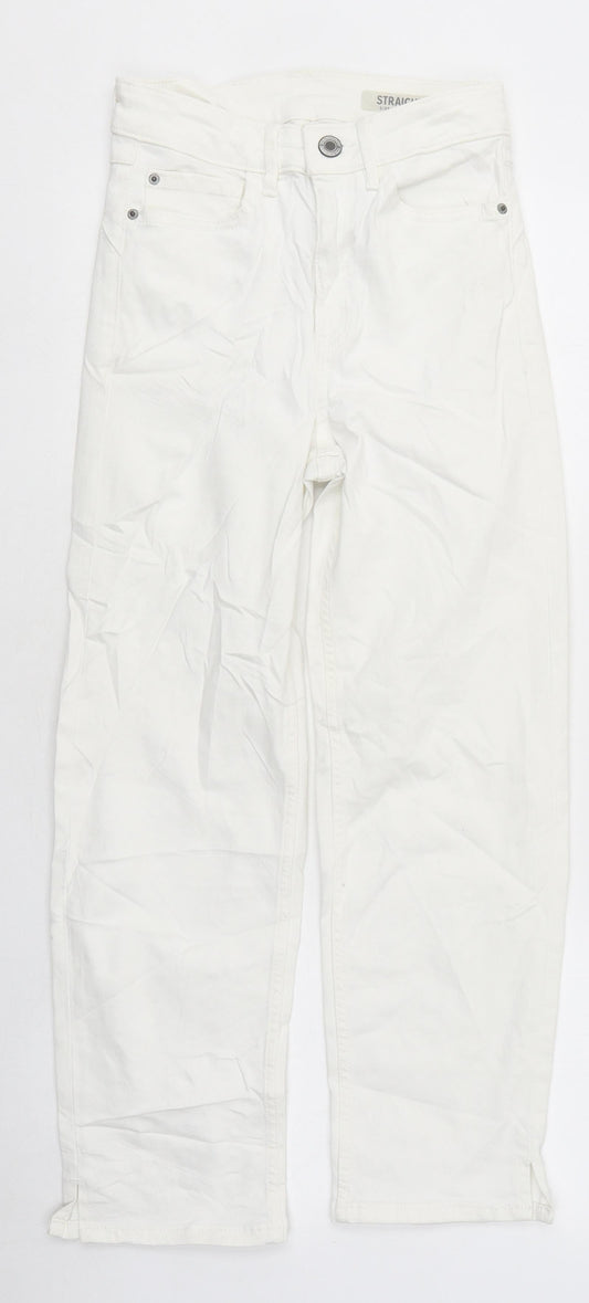 Marks and Spencer Womens White Cotton Skinny Jeans Size 6 L35 in Regular Zip