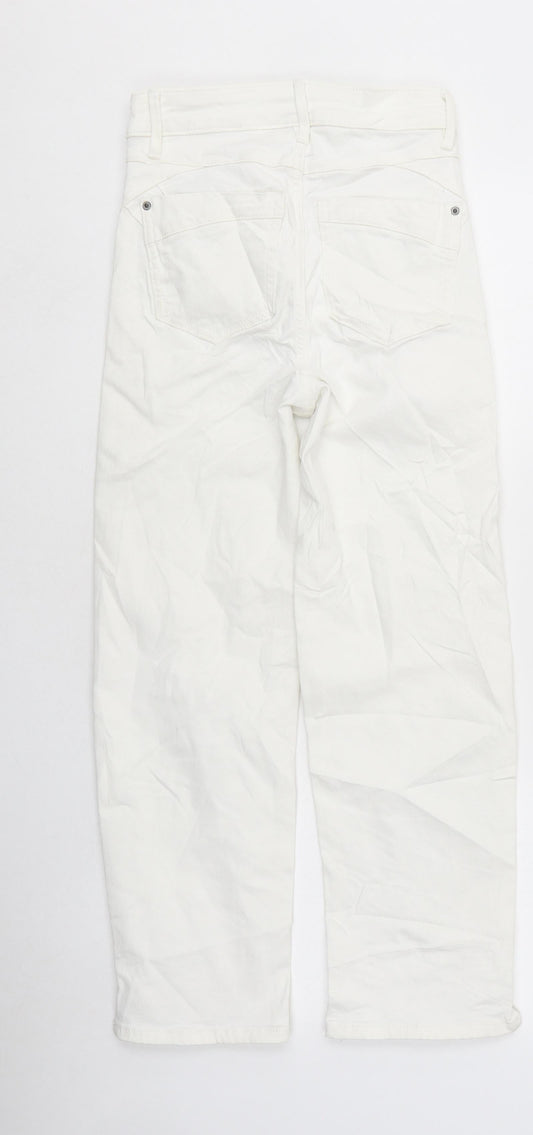 Marks and Spencer Womens White Cotton Skinny Jeans Size 6 L35 in Regular Zip