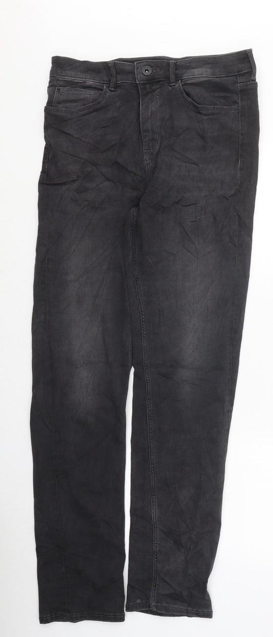 Marks and Spencer Womens Black Cotton Skinny Jeans Size 12 L38.5 in Regular Zip