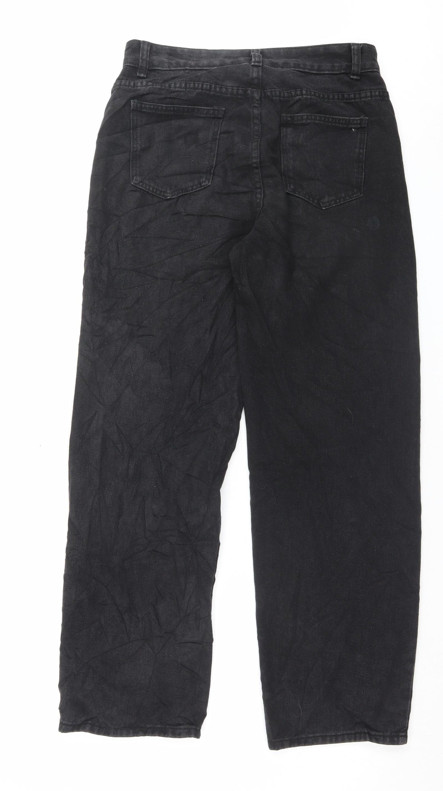 SheIn Womens Black Polyester Mom Jeans Size M L29 in Regular Button