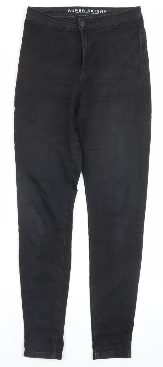 Marks and Spencer Womens Black Cotton Skinny Jeans Size 10 L29 in Regular Button