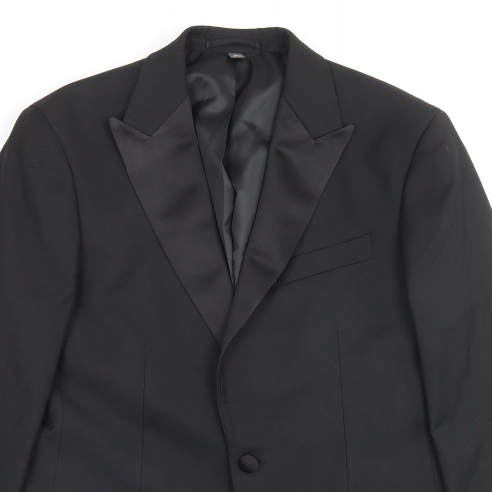 Marks and Spencer Mens Black Polyacrylate Fibre Jacket Suit Jacket Size 38