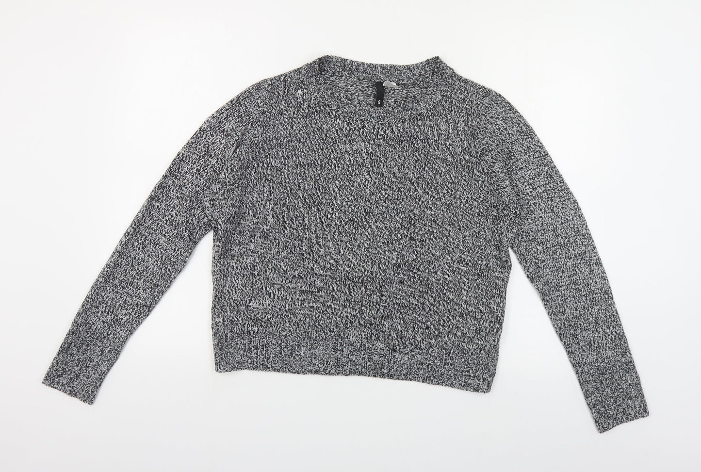 H&M Womens Grey Round Neck Acrylic Pullover Jumper Size S