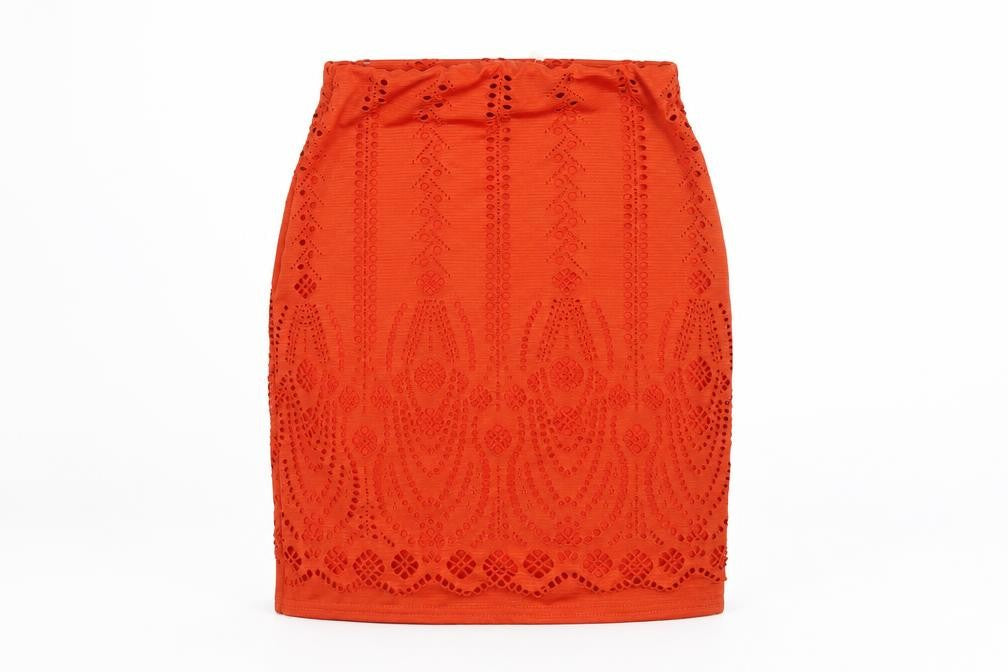 Missguided Womens Orange Polyester Mini Skirt Size 4