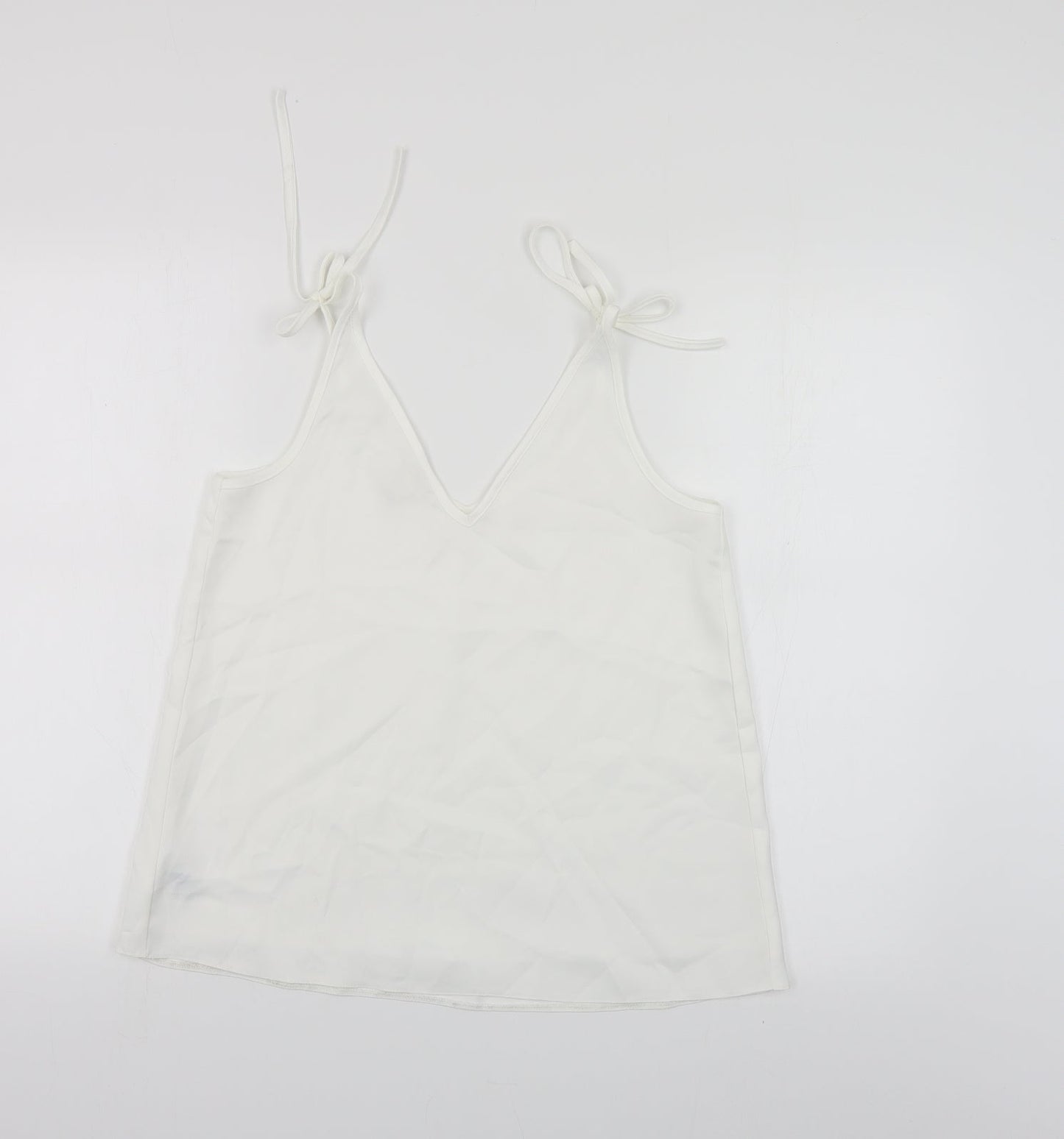 River Island Womens White Polyester Camisole Blouse Size 8 V-Neck