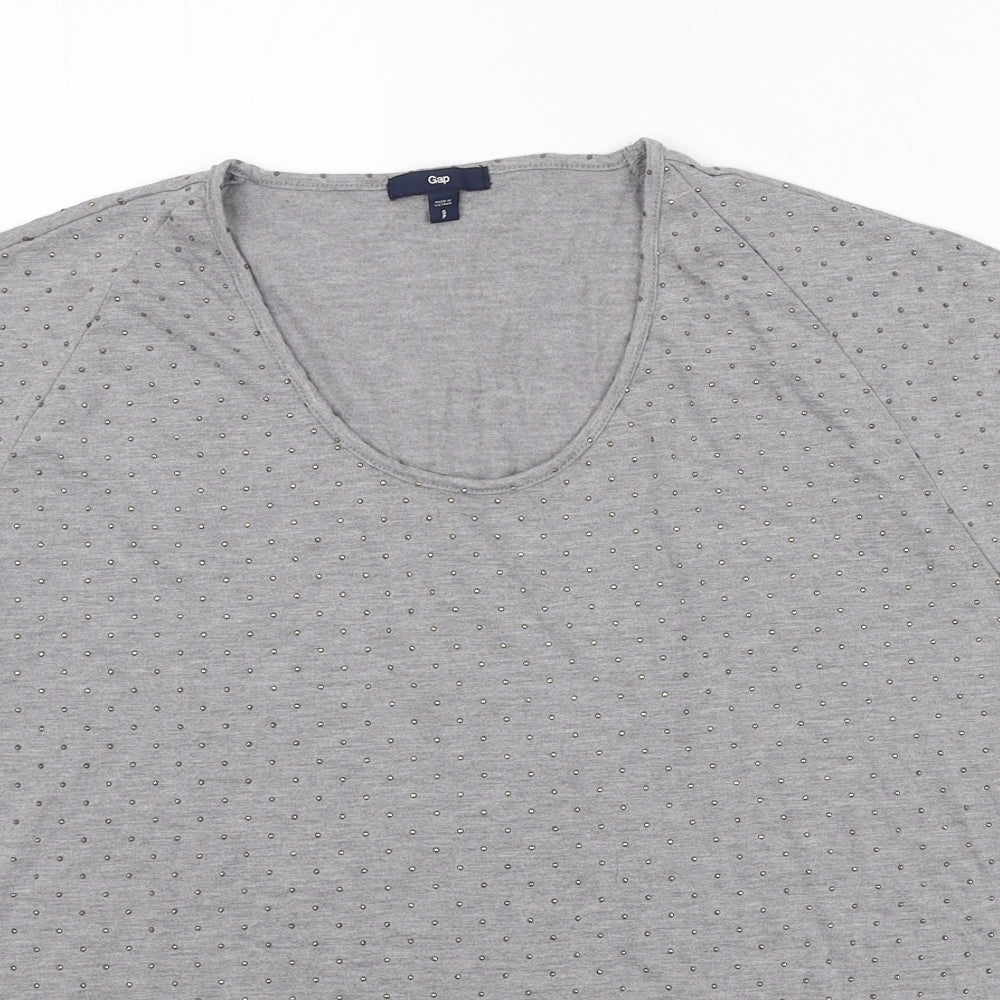 Gap Womens Green Viscose Basic T-Shirt Size S Scoop Neck