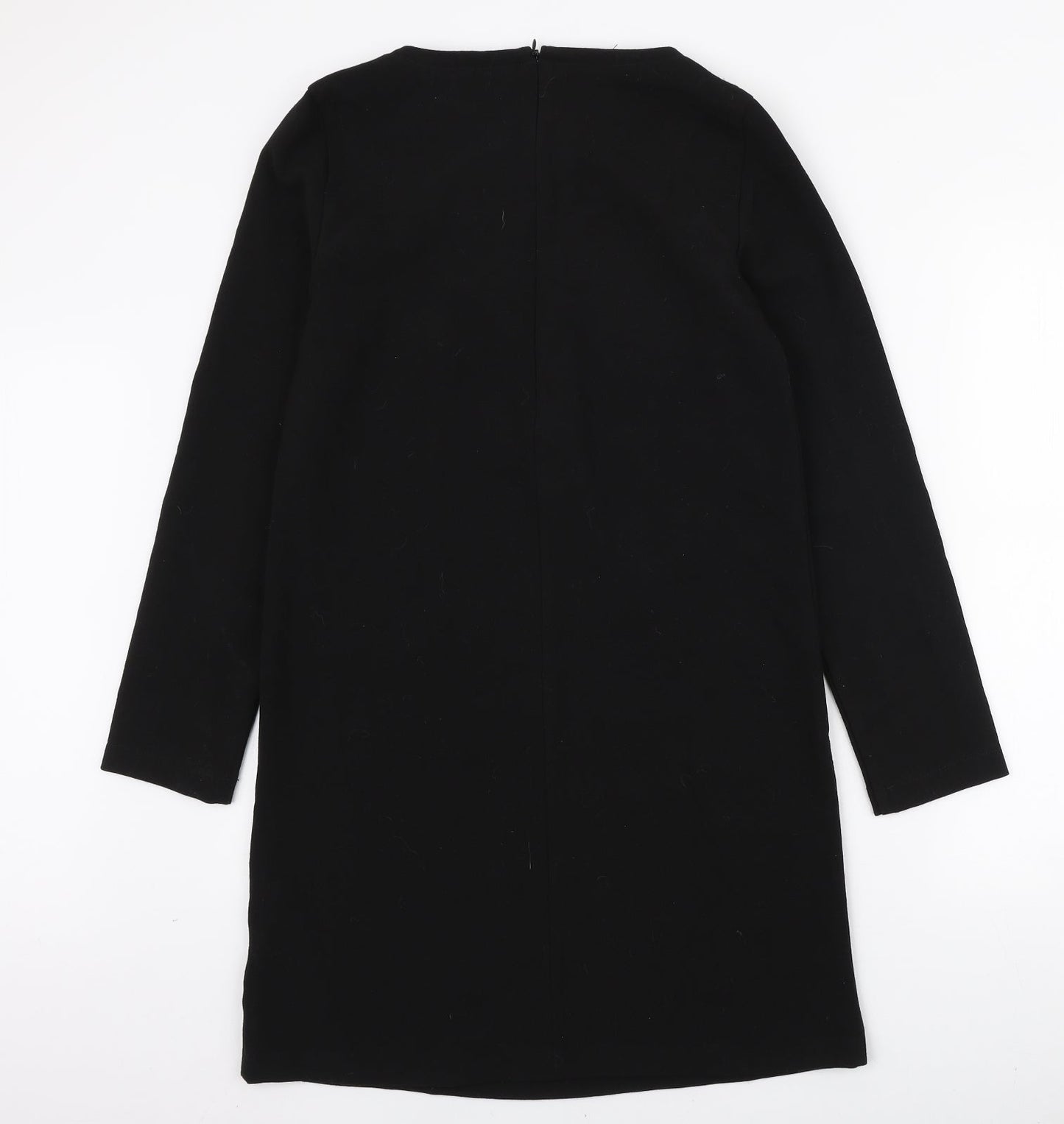 R Edition Womens Black Polyester A-Line Size 8 Boat Neck Zip